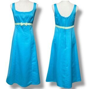 Eden Maids Bridesmaid Edition Teal with a Light Mint Pale Green Bow Dress